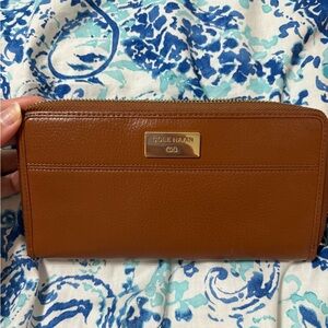 Cole Haan brown pebbled leather wallet
